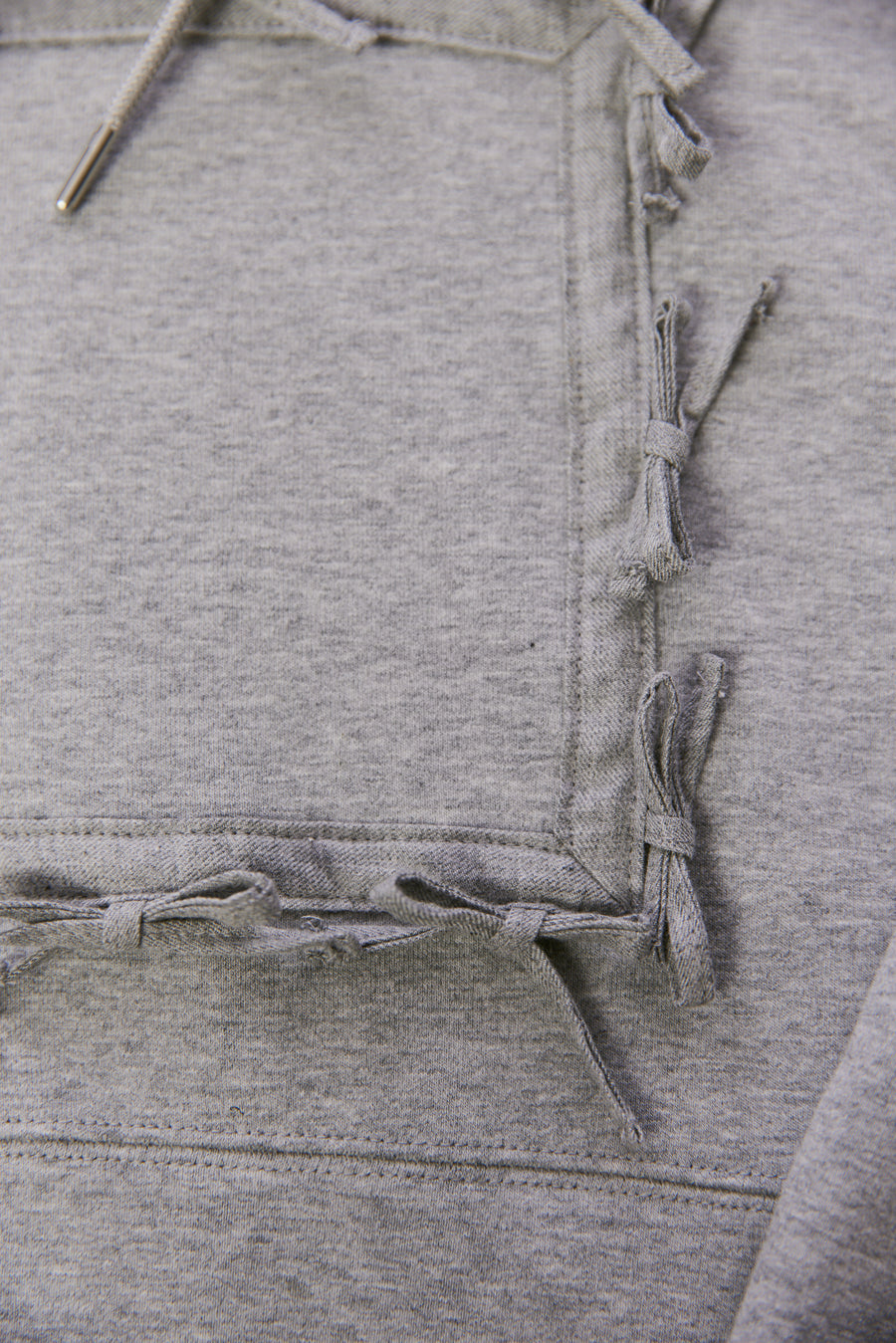 Logo Hoodie with Ribbons - GREY