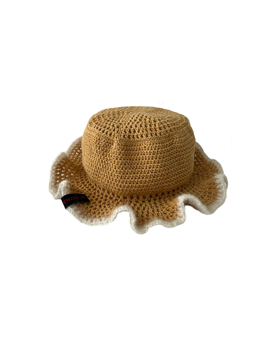 Hand Knitted Bucket Hat - YELLOW