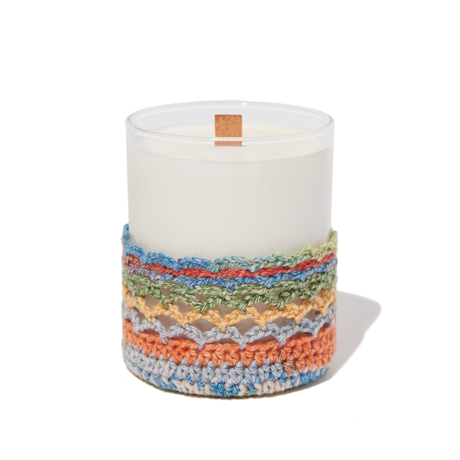Soy Candle with Knit Basket - YELLOW/BLUE