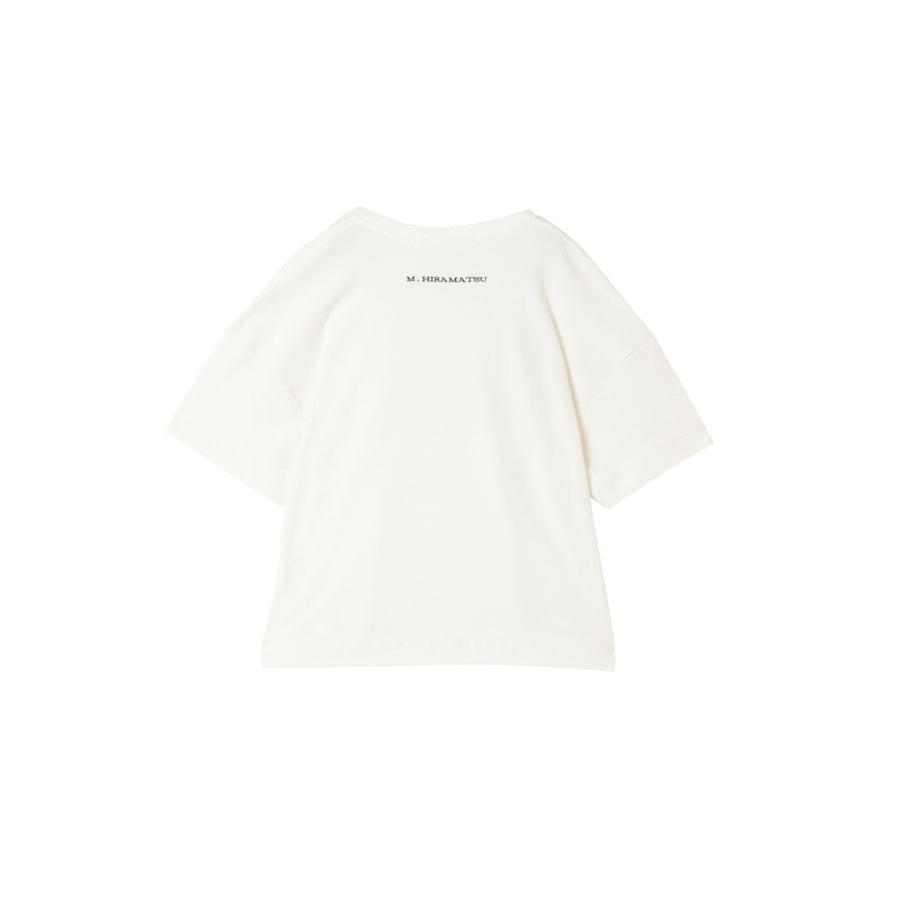 Cropped Short Sleeve Tee with Ribbons - WHITE