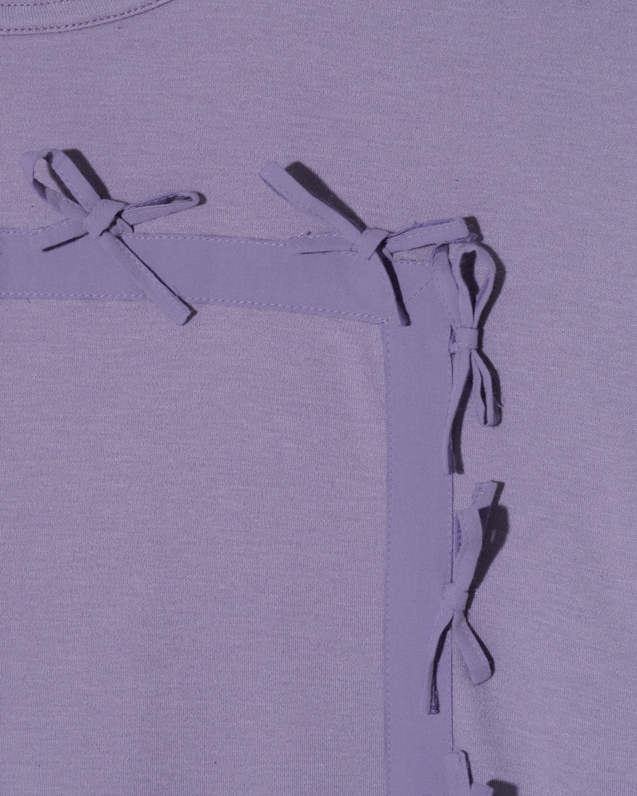 Logo Long Sleeve Tee with Ribbons - LILAC